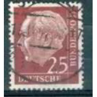 ALF0069UAA-SELO 70º ANIVERSÁRIO DO PRESIDENTE THEODORO HEUSS, 25P - ALEMANHA FEDERAL - 1953/54 - U