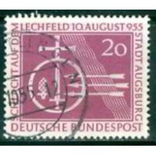 ALF0092U-SELO MILÊNIO DA BATALHA DO LECHFELD - ALEMANHA FEDERAL - 1955 - U