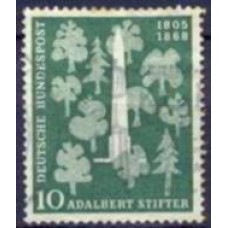 ALF0096U-SELO 150º ANIVERSÁRIO DE NASCIMENTO DO LITERATO ADALBERT STIFTER - ALEMANHA FEDERAL - 1955 - U