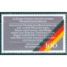 ALF1302M-SELO 40º ANIVERSÁRIO DA CARTA DE EXPULSÃO DOS ALEMÃES - ALEMANHA FEDERAL - 1990 - MINT