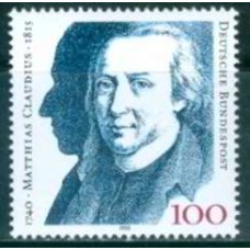 ALF1305M-SELO 250º ANIVERSÁRIO DO NASCIMENTO DO POETA MATTHIAS CLAUDIUS - ALEMANHA FEDERAL - 1990 - MINT