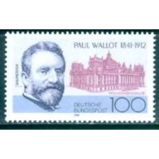 ALF1364M-SELO SESQUICENTENÁRIO DE NASCIMENTO DO ARQUITETO PAUL WALLOT - ALEMANHA FEDERAL - 1991 - MINT