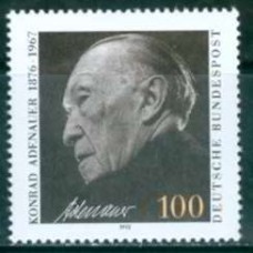 ALF1428M-SELO 25º ANIVERSÁRIO DA MORTE DO CHANCELER KONRAD ADENAUER - ALEMANHA FEDERAL - 1992 - MINT