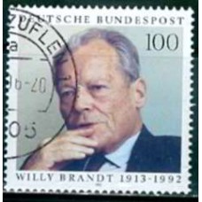 ALF1538U-SELO 80º ANIVERSÁRIO DO NASCIMENTO DE WILY BRANDT - ALEMANHA FEDERAL - 1993 - U