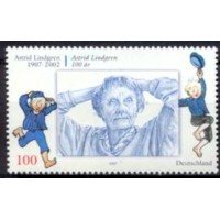 ALF2451M-SELO LITERATURA - ASTRID LINDGREN - ALEMANHA - 2007 - MINT ALF2451M-SELO LITERATURA - ASTRID LINDGREN - ALEMANHA - 2007 - MINT