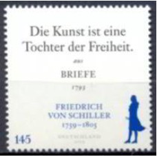 ALF2589M-SELO POETA E AUTOR DRAMÁTICO FRIEDRICH VON SCHILLER - ALEMANHA - 2009 - MINT