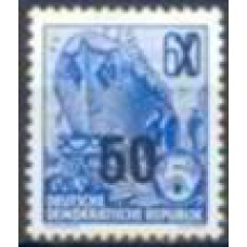 ALO0182N-SELO PLANO QUINQUENAL COM SOBRECARGA, 50S SOBRE 60P - ALEMANHA ORIENTAL - 1954 - N