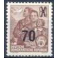 ALO0183N-SELO PLANO QUINQUENAL COM SOBRECARGA, 70S SOBRE 84P - ALEMANHA ORIENTAL - 1954 - N