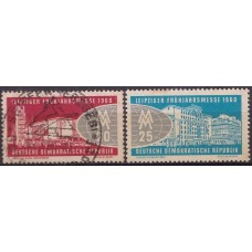 ALO0466N/U-SÉRIE FEIRA DA PRIMAVERA DE LEIPZIG - ALEMANHA ORIENTAL - 1960 - PRIMEIRO SELO USADO, O SEGUNDO NOVO