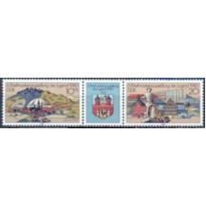 ALO2191NA-TRÍPTICO 6ª EXPOSIÇÃO FILATÉLICA DA JUVENTUDE - ALEMANHA ORIENTAL - 1980 - N