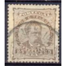 APO0057UB-SELO LUÍS I, 25R, DENTEAÇÃO 13,5, PAPEL PORCELANA - PORTUGAL - 1882/83 - U