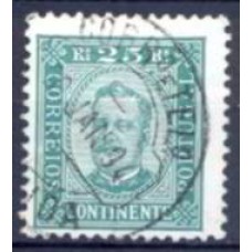 APO0070U-SELO DOM CARLOS I, 25R, DENTEAÇÃO 11,5, PAPEL PORCELANA - PORTUGAL - 1892/93 - U