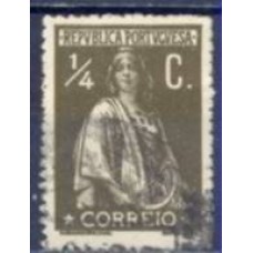 APO0206UFH-SELO CERES, 1/4C, PAPEL PONTINHADO HORIZONTAL - PORTUGAL - 1915 - U