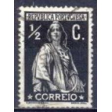 APO0207U-SELO CERES, 1/2C, PAPEL PORCELANA MÉDIO, DENTEAÇÃO 15/14 - PORTUGAL - 1912 - U
