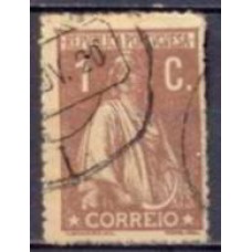 APO0221UI-SELO CERES, 1C, PAPEL AMARELADO PONTILHADO, LOSANGOS HORIZONTAL - PORT - 1920 - U
