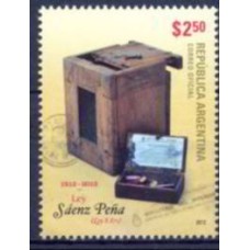 ARG2953M-SELO CENTENÁRIO DA LEI SAENZ PENA - ARGENTINA - 2012 - MINT