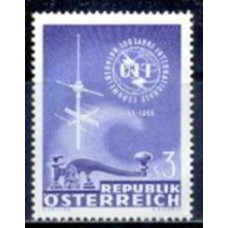 AUS1018N-SELO CENTENÁRIO DA UNIÃO INTERNACIONAL DAS TELECOMUNICAÇÕES - ÁUSTRIA - 1965 - N