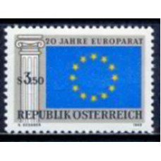 AUS1122N-SELO 20º ANIVERSÁRIO DO CONSELHO DA EUROPA - ÁUSTRIA - 1969 - N