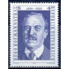 AUS1267M-SELO CENTENÁRIO DE NASCIMENTO DO ESCRITOR HUGO VON HOFMANNSTHAL - ÁUSTRIA - 1974 - MINT