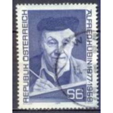 AUS1372U-SELO CENTENÁRIO DE NASCIMENTO DO PINTOR E DESENHISTA ALFRED KUBIN - ÁUSTRIA - 1977 - U