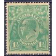 AUT0024N-SELO GEORGE V, 1 1/2P VERDE - AUSTRÁLIA - 1914/23 - N