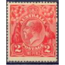AUT0026N-SELO GEORGE V, 2P VERMELHO - AUSTRÁLIA - 1914/23 - N