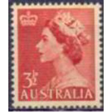 AUT0225NA-SELO ELIZABETH II, 3 1/2P - AUSTRÁLIA - 1956/57 - N