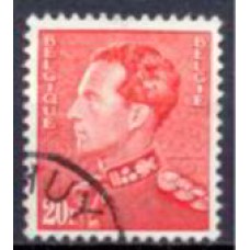 BEL0435UB-SELO LEOPOLDO III, 20F VERMELHO - BÉLGICA - 1936/46 - U