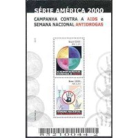 BL0116M-BLOCO UPAEP - CAMPANHA CONTRA A AIDS E SEMANA NACIONAL ANTIDROGAS - 2000 - MINT