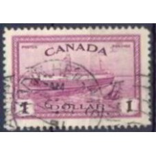 CAN0224U-SELO COMEMORAÇÃO DO RETORNO À ECONOMIA DE PAZ, 1D - CANADÁ - 1946-U