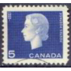 CAN0332U-SELO ELIZABETH II, 5C - CANADÁ - 1962/63 - U