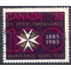CAN0848U-SELO CENTENÁRIO DA ASSOCIAÇÃO DAS AMBULÂNCIAS DE SÃO JOÃO - CANADÁ - 1983 - U