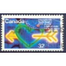 CAN0904U-SELO ANO INTERNACIONAL DA JUVENTUDE - CANADÁ - 1985 - U