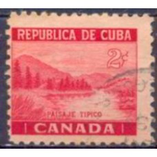 CUB0242U-SELO PAISAGEM DO CANADÁ, 2C - CUBA - 1937 - U