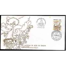 FD0140.29-FDC DIA NACIONAL DE AÇÃO DE GRAÇAS - 1977 - CPD E CBC SÃO PAULO - COM FERRUGEM