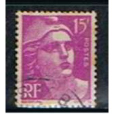 FRA0724U-SELO MARIANE DE GANDON, 15F - FRANÇA - 1945/47 - U