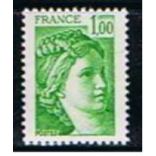 FRA1973M-SELO MARIENE SABINE, 1F VERDE - FRANÇA - 1977/78 - MINT