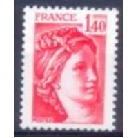 FRA2102M-SELO MARIANE SABINE, 1,40F - FRANÇA - 1980 - MINT FRA2102M-SELO MARIANE SABINE, 1,40F - FRANÇA - 1980 - MINT