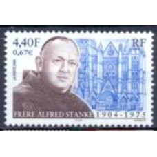 FRA3349M-SELO 25º ANIVERSÁRIO DA MORTE DO FREI ALFRED STANKE - FRANÇA - 2000 - MINT