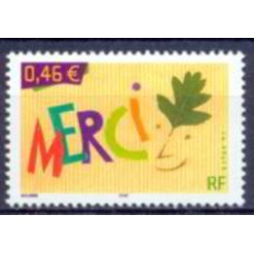 FRA3540M-SELO MENSAGEM - AGRADECIMENTO - FRANÇA - 2003 - MINT