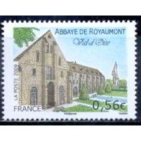 FRA4392M-SELO SÉRIE TURÍSTICA - ABADIA DE ROYAUMONT - FRANÇA - 2009 - MINT
