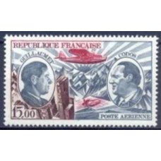 FRAA048M-SELO AÉREO GUILLAUMET E CODOS, PIONEIROS DO CORREIO AÉREO - FRANÇA - 1973 - MINT