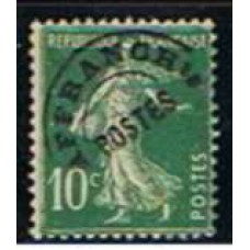 FRAP051N-SELO PRÉ-OBLITERADO SEMEADORA, 10C VERDE - FRANÇA - 1922/47 - N COM GOMA