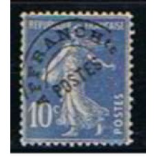 FRAP052NA-SELO PRÉ-OBLITERADO SEMEADORA, 10C AZUL - FRANÇA - 1922/47 - N SEM GOMA