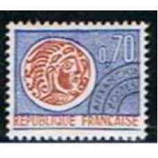FRAP129M-SELO PRÉ-OBLITERADO MOEDA GAULESA, 70C - FRANÇA - 1964/69 - MINT