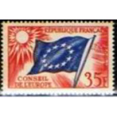 FRAS020N-SELO DE SERVIÇO CONSELHO DA EUROPA, 35F - FRANÇA - 1958/59 - N