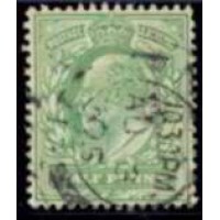 GRB0106U.08-SELO ANIVERSÁRIO DO REINADO DE EDUARDO VII, 1/2P - GRÃ-BRETANHA - 1902/10 - U