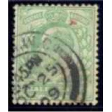 GRB0106U.11-SELO ANIVERSÁRIO DO REINADO DE EDUARDO VII, 1/2P - GRÃ-BRETANHA - 1902/10 - U