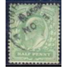 GRB0106U.20-SELO ANIVERSÁRIO DO REINADO DE EDUARDO VII, 1/2P - GRÃ-BRETANHA - 1902/10 - U
