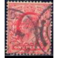 GRB0107U.06-SELO ANIVERSÁRIO DO REINADO DE EDUARDO VII, 1P - GRÃ-BRETANHA - 1902/10 - U